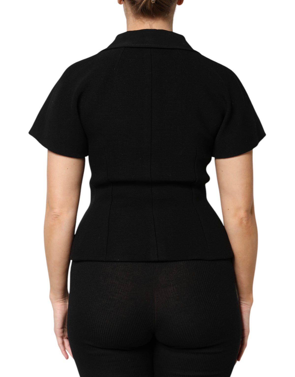 Dolce & Gabbana Black Wool Coat Double-Breasted Jacket
