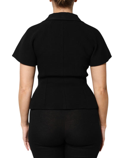 Dolce & Gabbana Black Wool Coat Double-Breasted Jacket