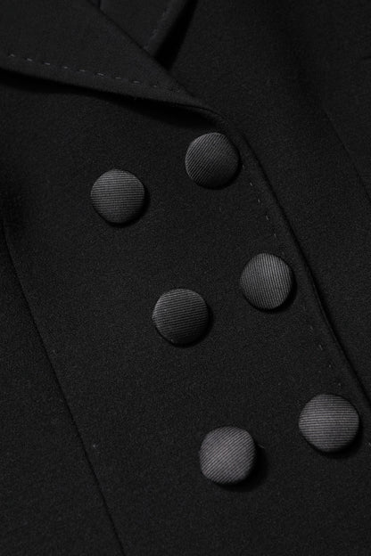 Dolce & Gabbana Black Wool Coat Double-Breasted Jacket