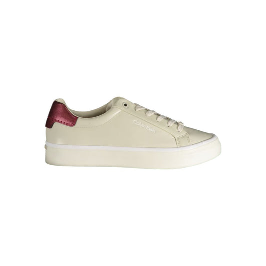 Calvin Klein Beige Genuine Leather Sneaker