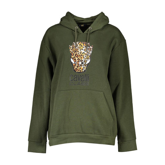Cavalli Class Grüner Baumwollpullover für Frauen