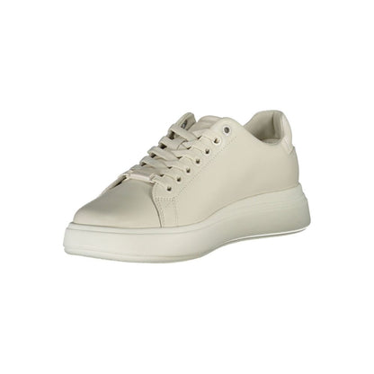 Calvin Klein Beige Genuine Leather Sneaker