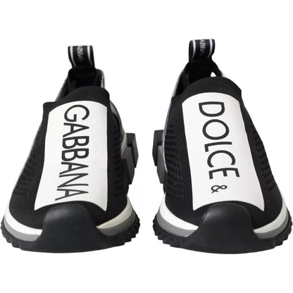 Dolce & Gabbana Schwarz Weiß Slip On Sorrento Sneakers Schuhe