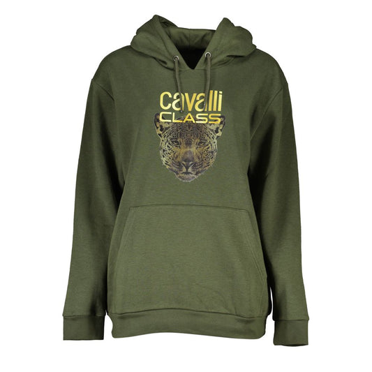 Cavalli Class Grüner Baumwollpullover für Frauen