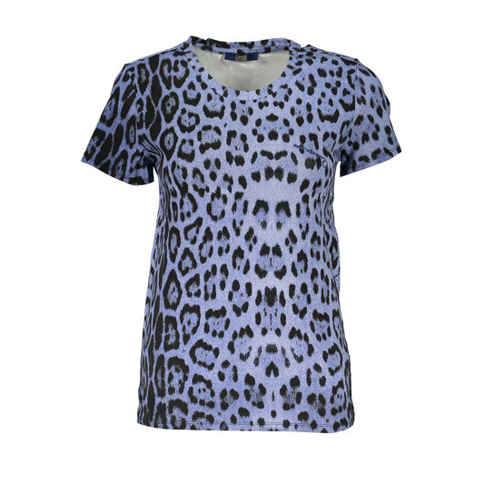 Cavalli Class T-shirt in blue cotton for women