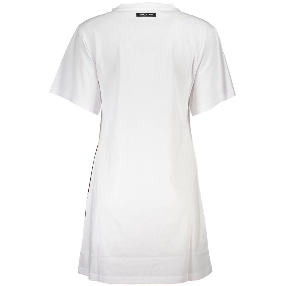 Cavalli Class Weißes Baumwollkleid für Frauen