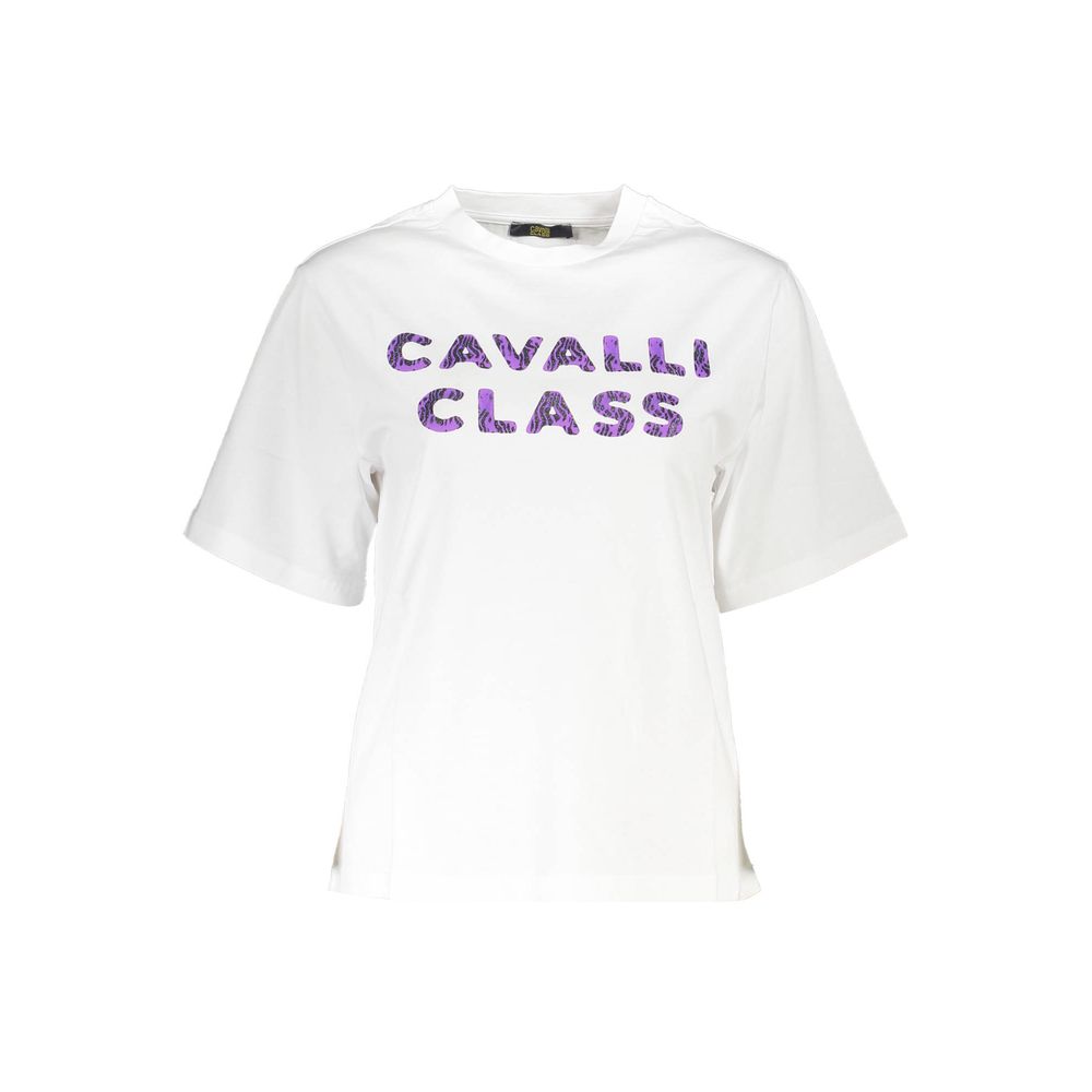 Cavalli Class Weißes Baumwoll-T-Shirt