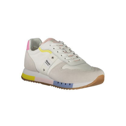 Blauer Weißer Polyester-Sneaker