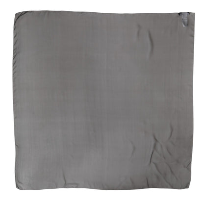 Dolce & Gabbana Foulard quadrato grigio e nero in seta