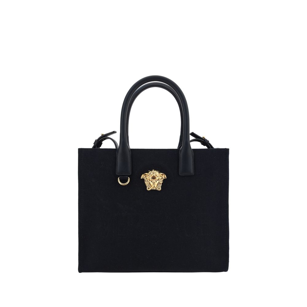Versace Schwarze Baumwoll-Umhängetasche
