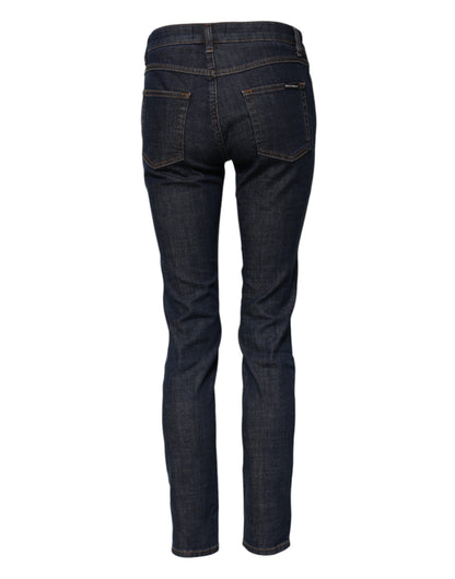 Dolce & Gabbana Dunkelblaue Mid-Waist Skinny Jeans