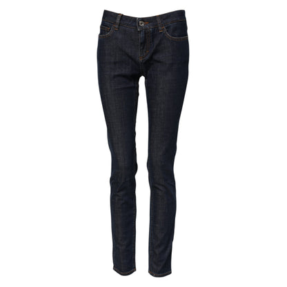 Dolce & Gabbana Dunkelblaue Mid-Waist Skinny Jeans