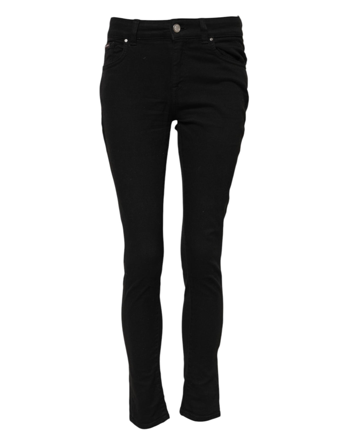 Dolce & Gabbana Jeans skinny neri in denim e cotone e fibra elasticizzata