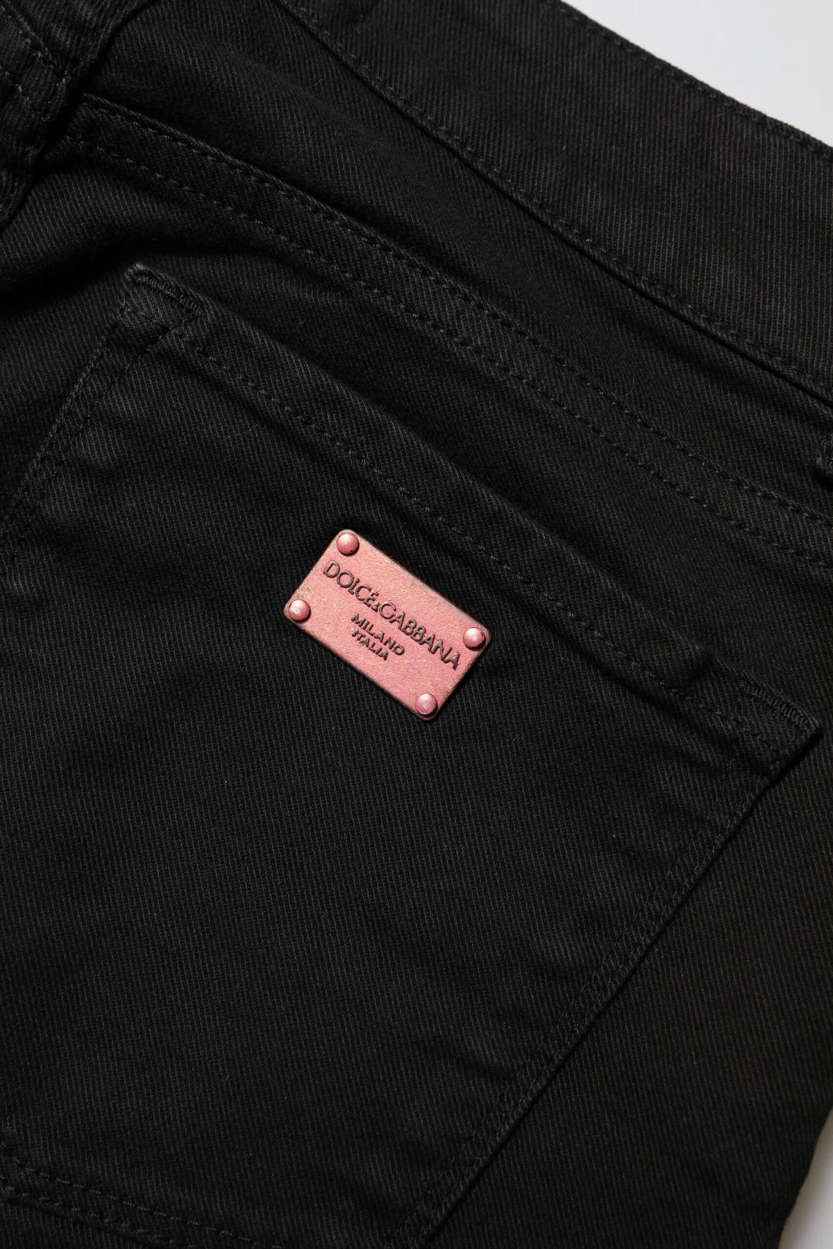 Dolce & Gabbana Jeans skinny neri in denim e cotone e fibra elasticizzata