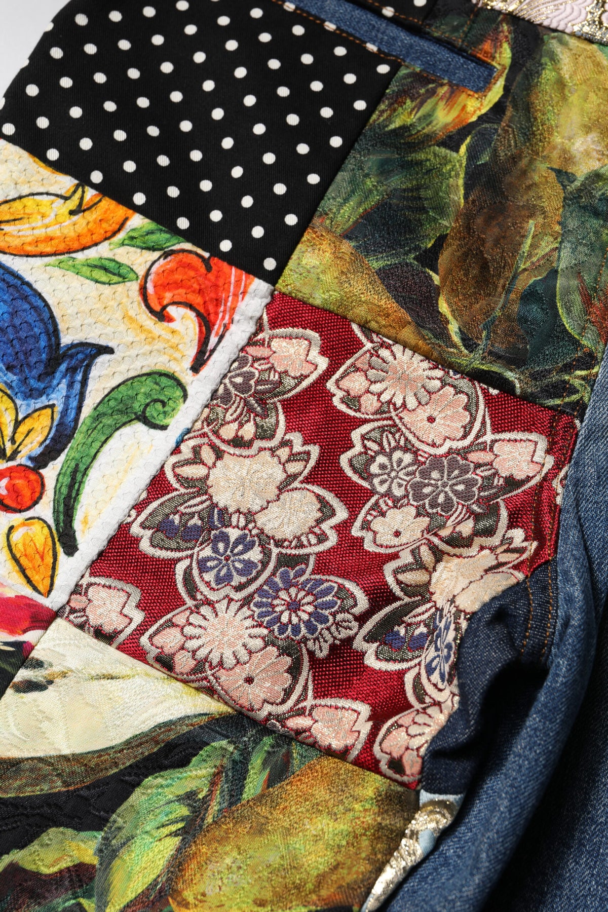 Dolce & Gabbana AMBER Blaue High-Waist Patchwork Jeans