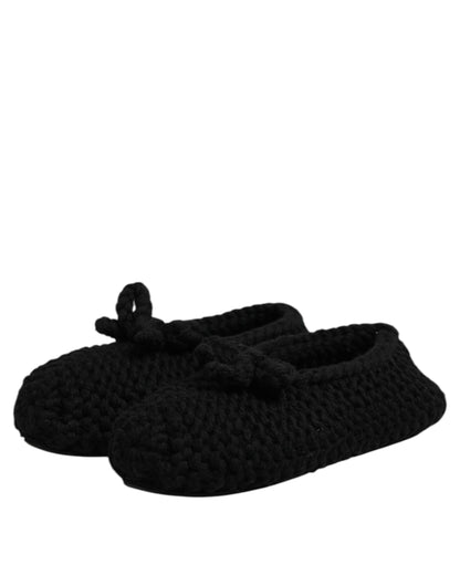 Dolce & Gabbana Schwarze Ballerinas aus Wolle