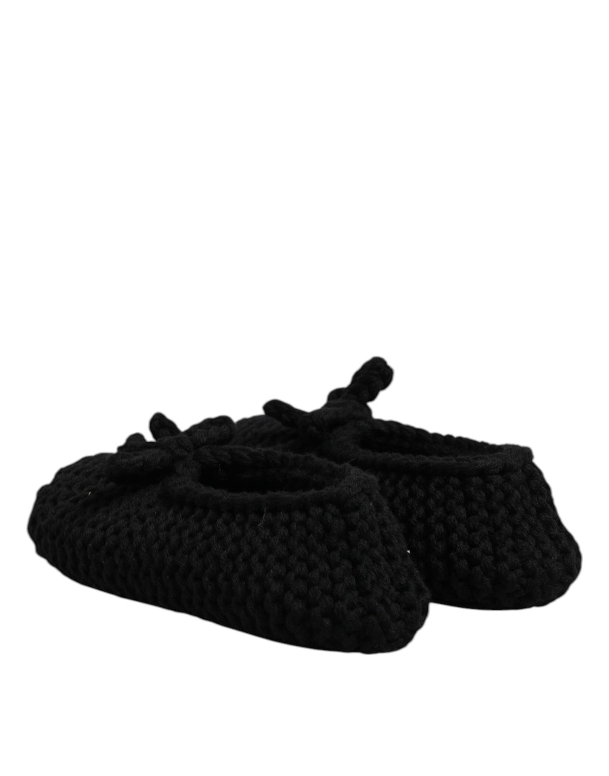 Dolce & Gabbana Schwarze Ballerinas aus Wolle