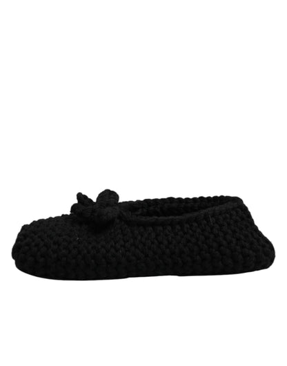 Dolce & Gabbana Schwarze Ballerinas aus Wolle