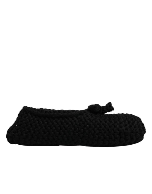 Dolce & Gabbana Schwarze Ballerinas aus Wolle
