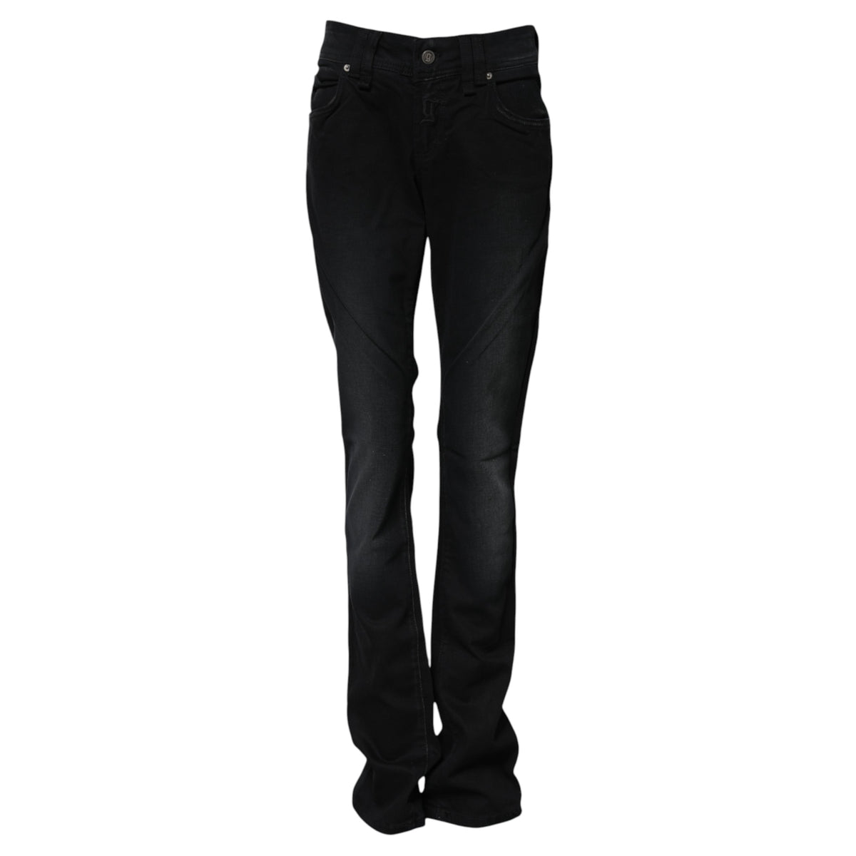 John Galliano Schwarze Mid-Waist Jeans aus Baumwoll-Stretch