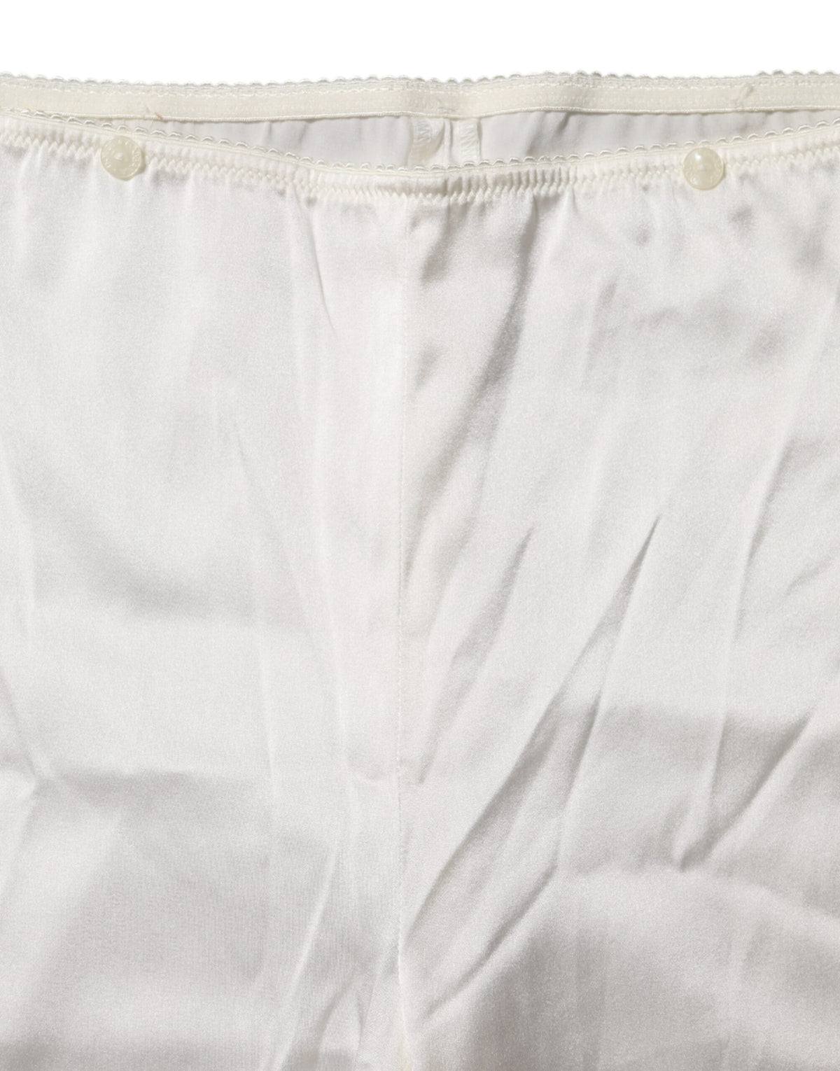 Dolce & Gabbana Pantaloni a vita alta dal taglio affusolato bianchi in seta e fibra elasticizzata
