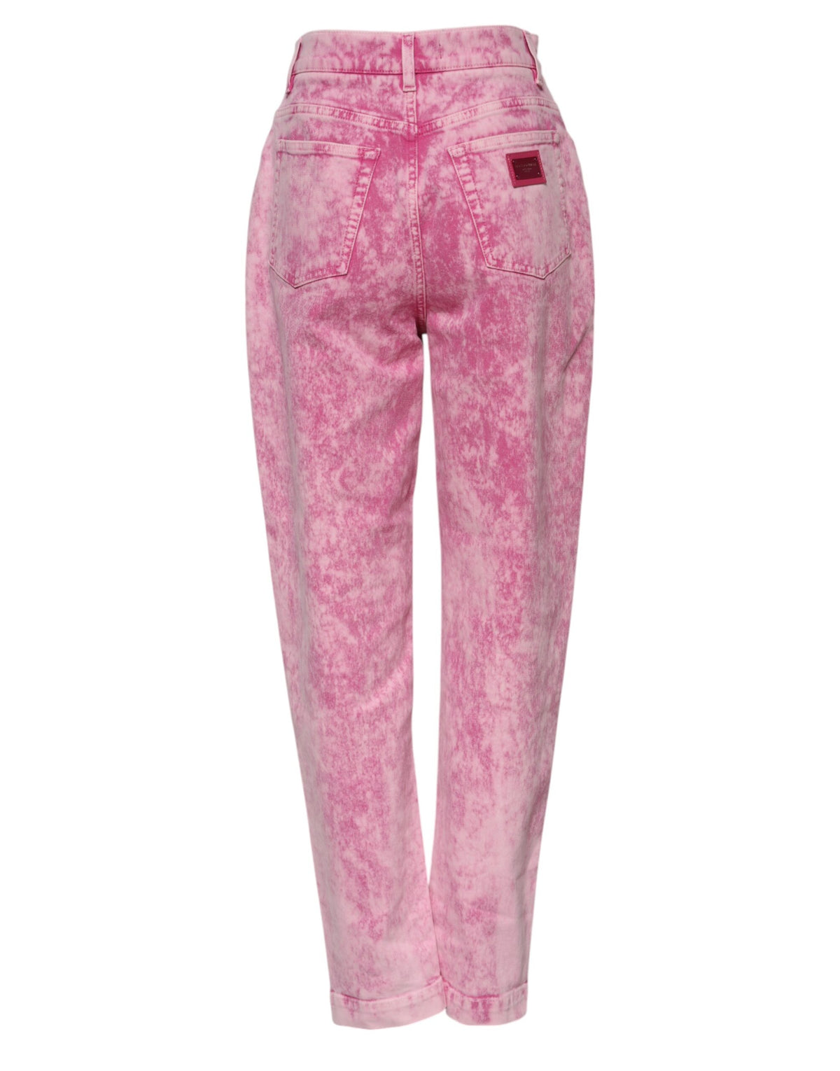 Dolce & Gabbana Rosa High-Waist Tapered Jeans mit Tie-Dye