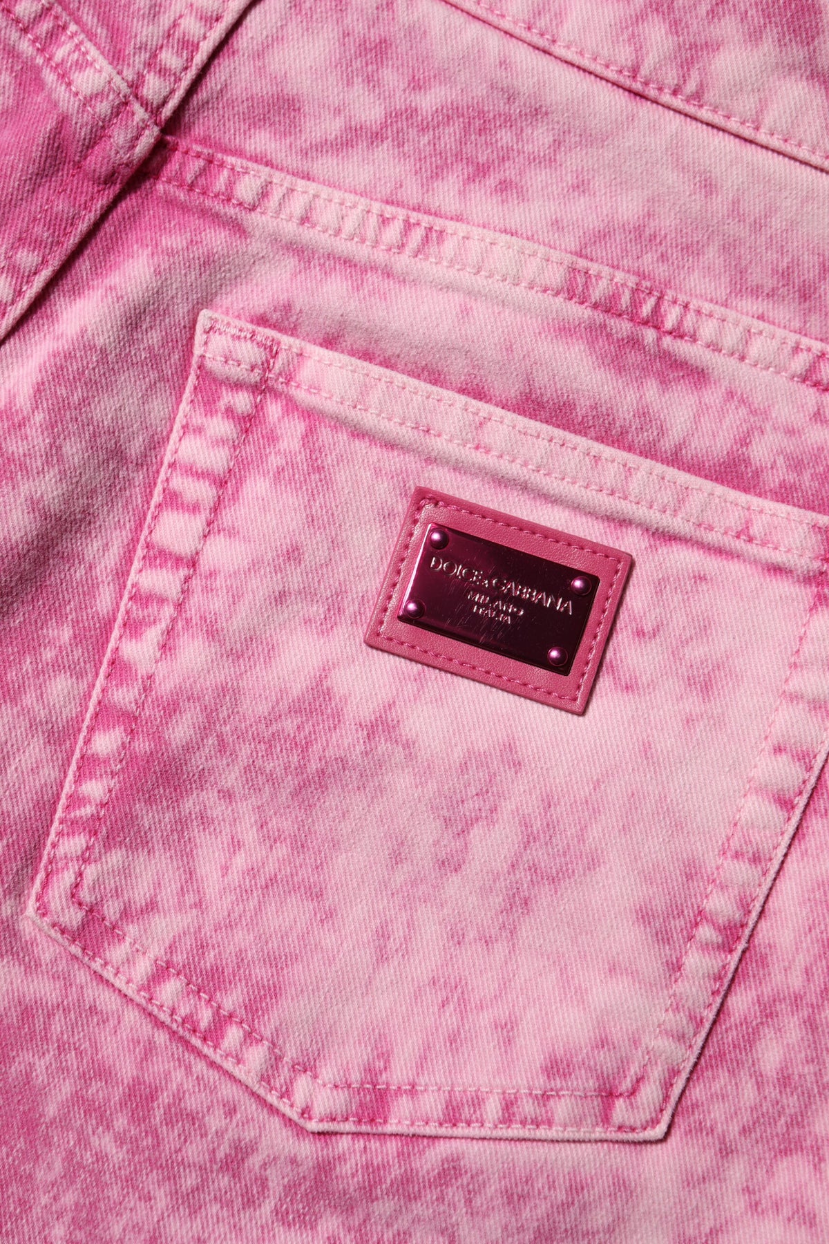 Dolce & Gabbana Rosa High-Waist Tapered Jeans mit Tie-Dye