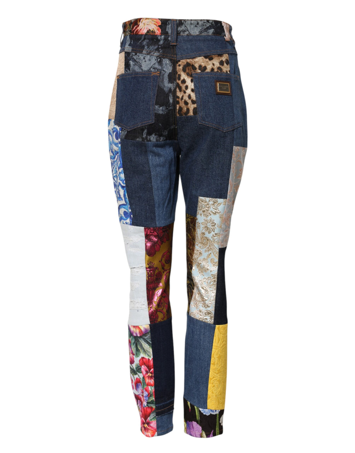 Dolce & Gabbana Mehrfarbige High-Waist Patchwork Skinny Jeans
