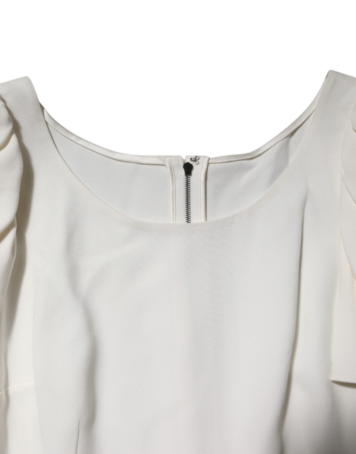Dolce & Gabbana Blusa a maniche corte girocollo bianca in viscosa e acetato e fibra elasticizzata