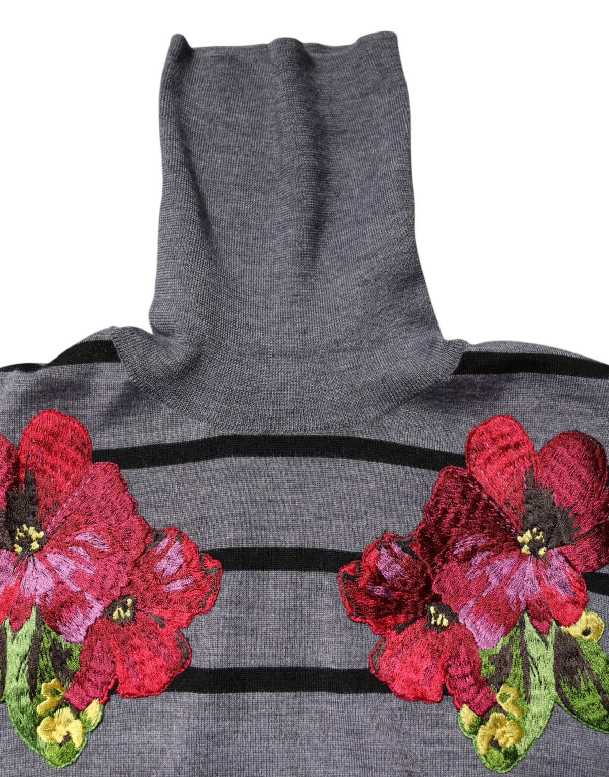 Dolce & Gabbana Grauer Pullover mit Blumenstickerei – Produktansicht 3 | Arca Lucia