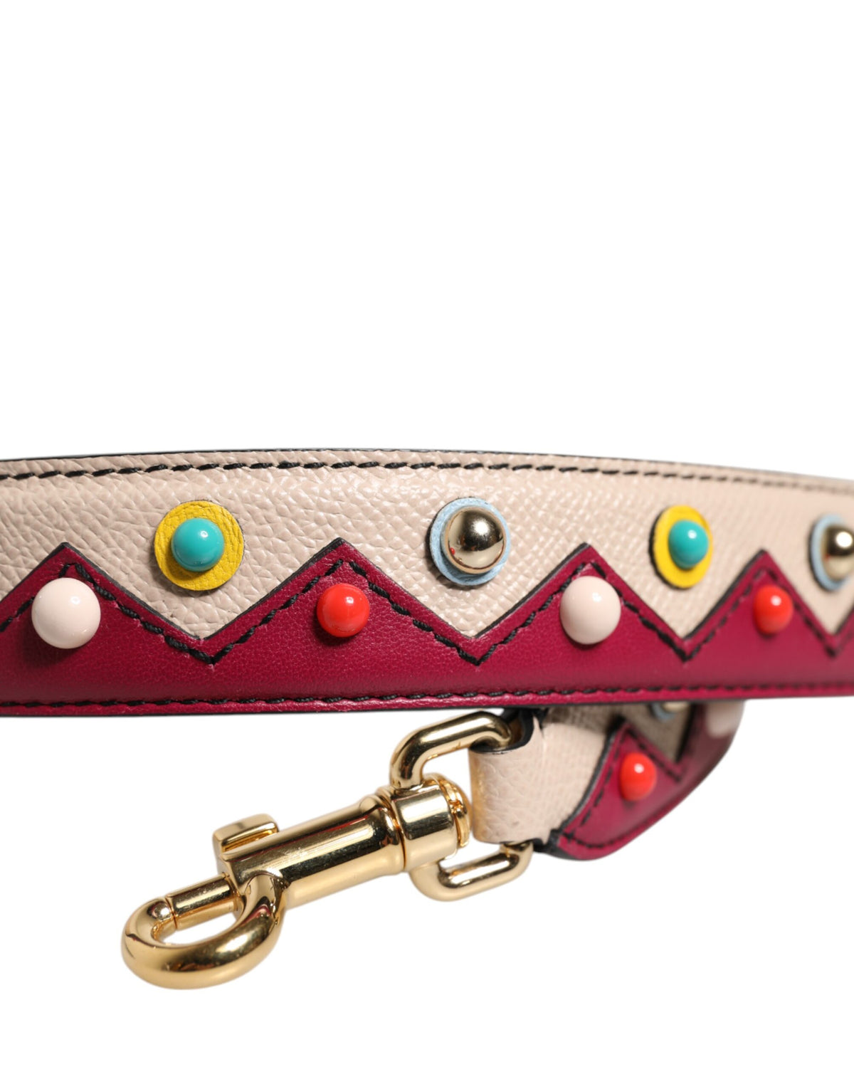 Dolce & Gabbana Tracolla Beige e Rossa in Pelle