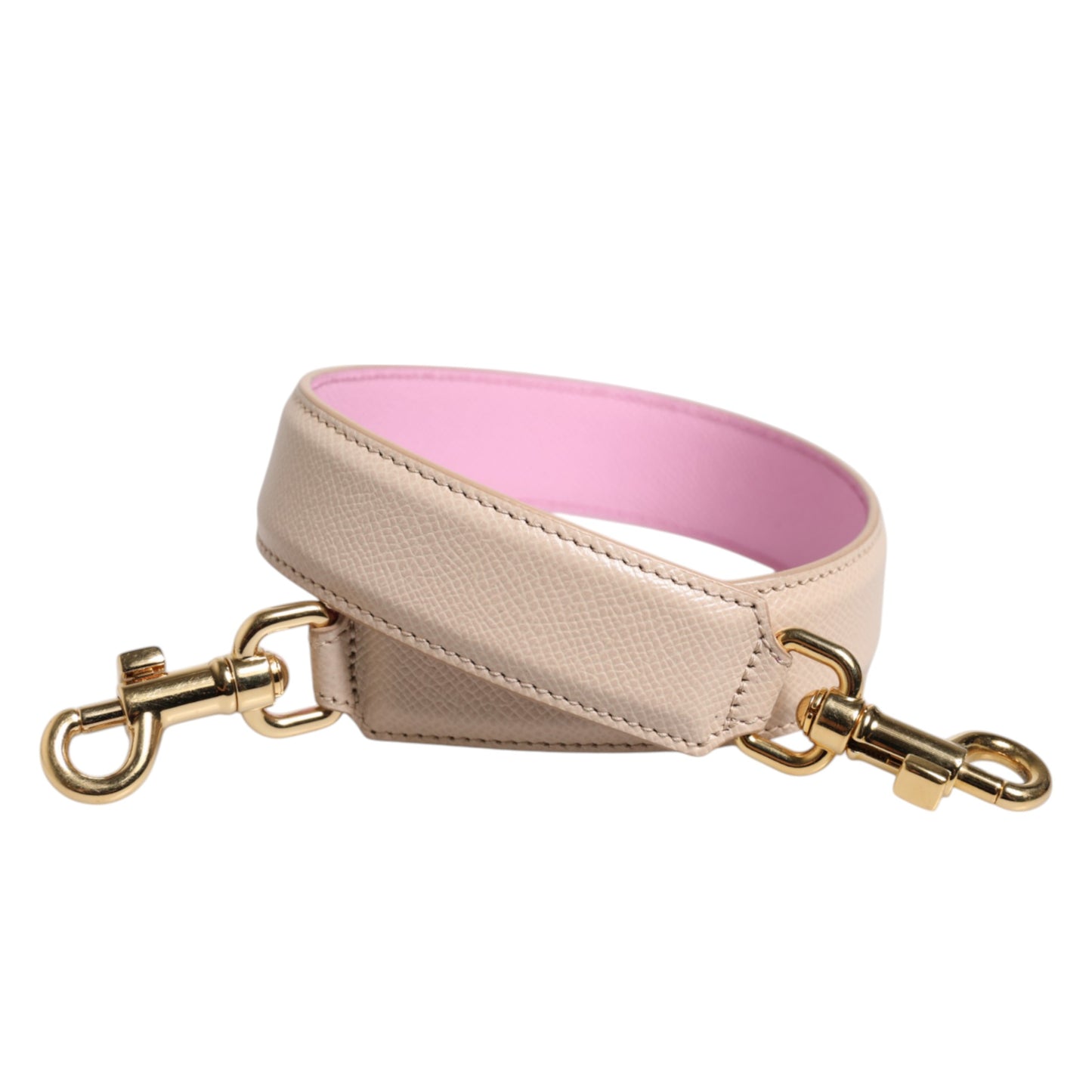 Dolce & Gabbana Beige Rosa Lederhandtasche Accessoire Schulterriemen
