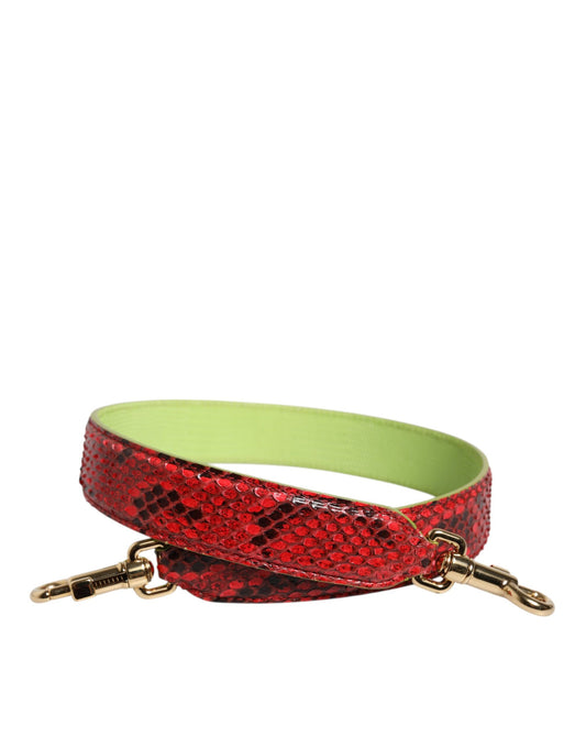 Dolce & Gabbana Rot-grüner Schulterriemen aus Python- und Kalbsleder