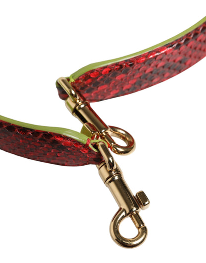 Dolce & Gabbana Rotes Exotenleder Handtasche Accessoire Schulterriemen