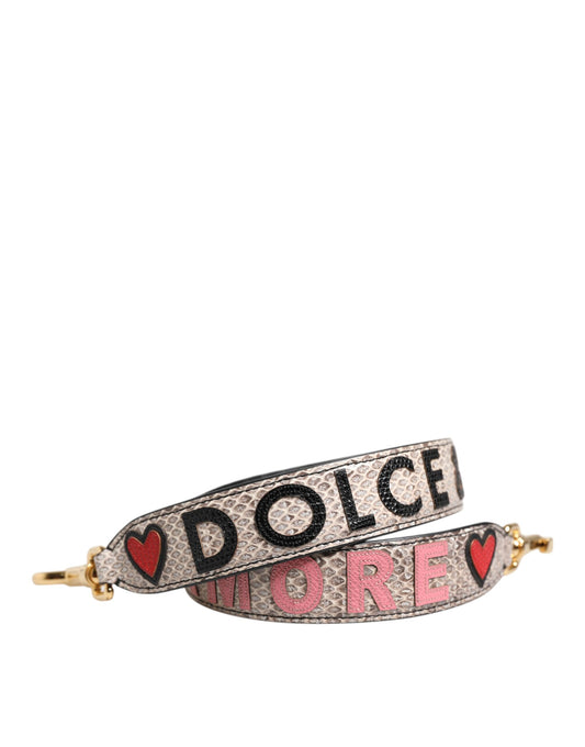 Dolce & Gabbana Tracolla DG Amore Multicolore in Pelle di Serpente e Vitello