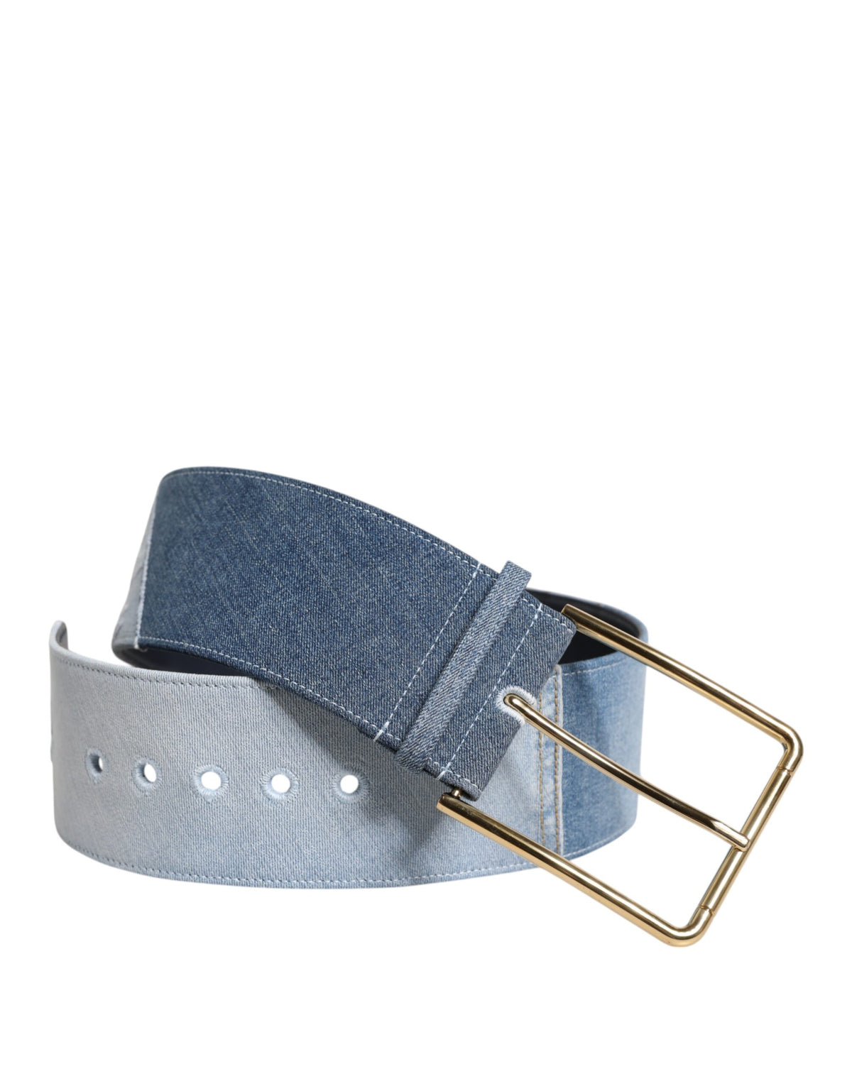 Dolce & Gabbana Cintura con fibbia, colore blu, in cotone e denim