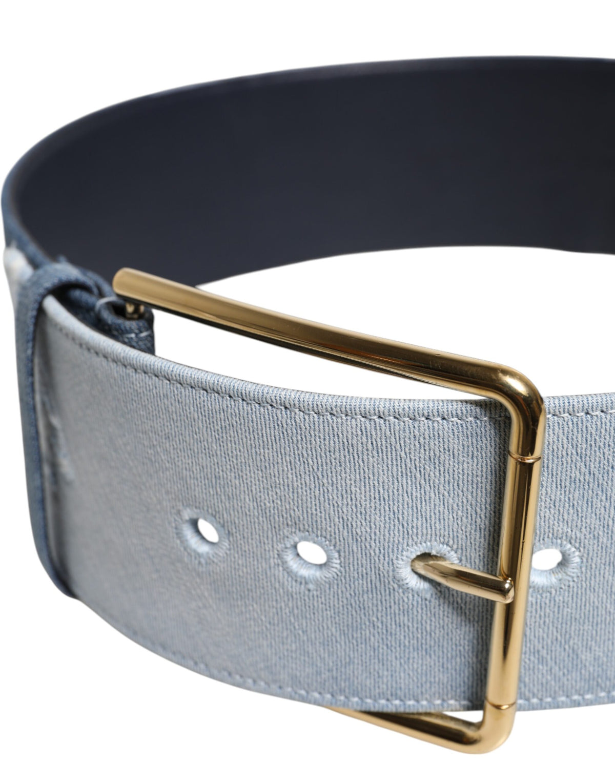 Dolce & Gabbana Cintura con fibbia, colore blu, in cotone e denim