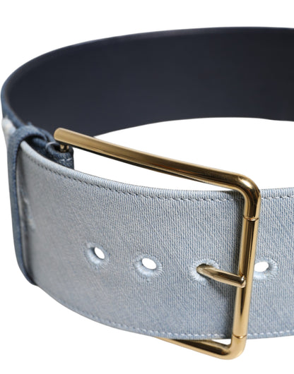 Dolce & Gabbana Cintura con fibbia, colore blu, in cotone e denim