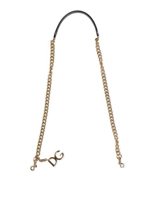 Dolce & Gabbana Brauner Schulterriemen aus Kalbsleder und Messing
