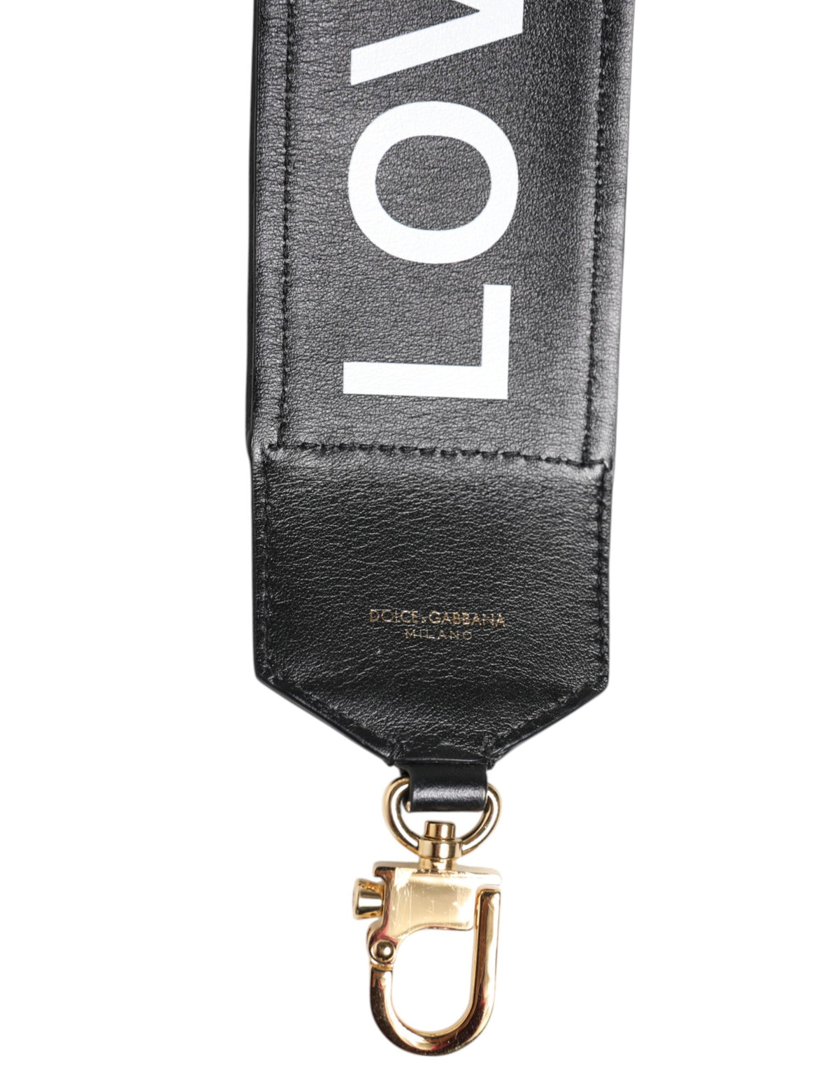 Dolce & Gabbana Black Leopard-Print Reversible Bag Strap