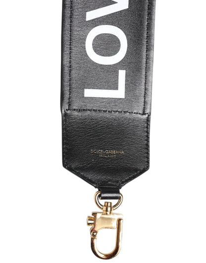 Dolce & Gabbana Black Leopard-Print Reversible Bag Strap