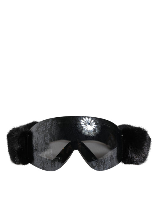 Dolce & Gabbana BI0759 Schwarze verspiegelte Skibrille