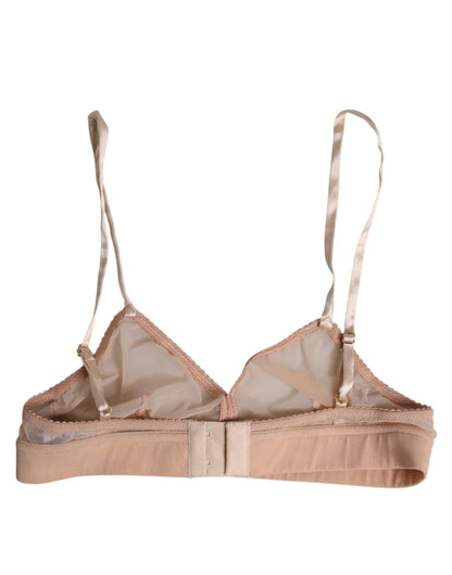 Dolce & Gabbana Puderrosa Nylon DG Logo Bügelfreier BH Unterwäsche