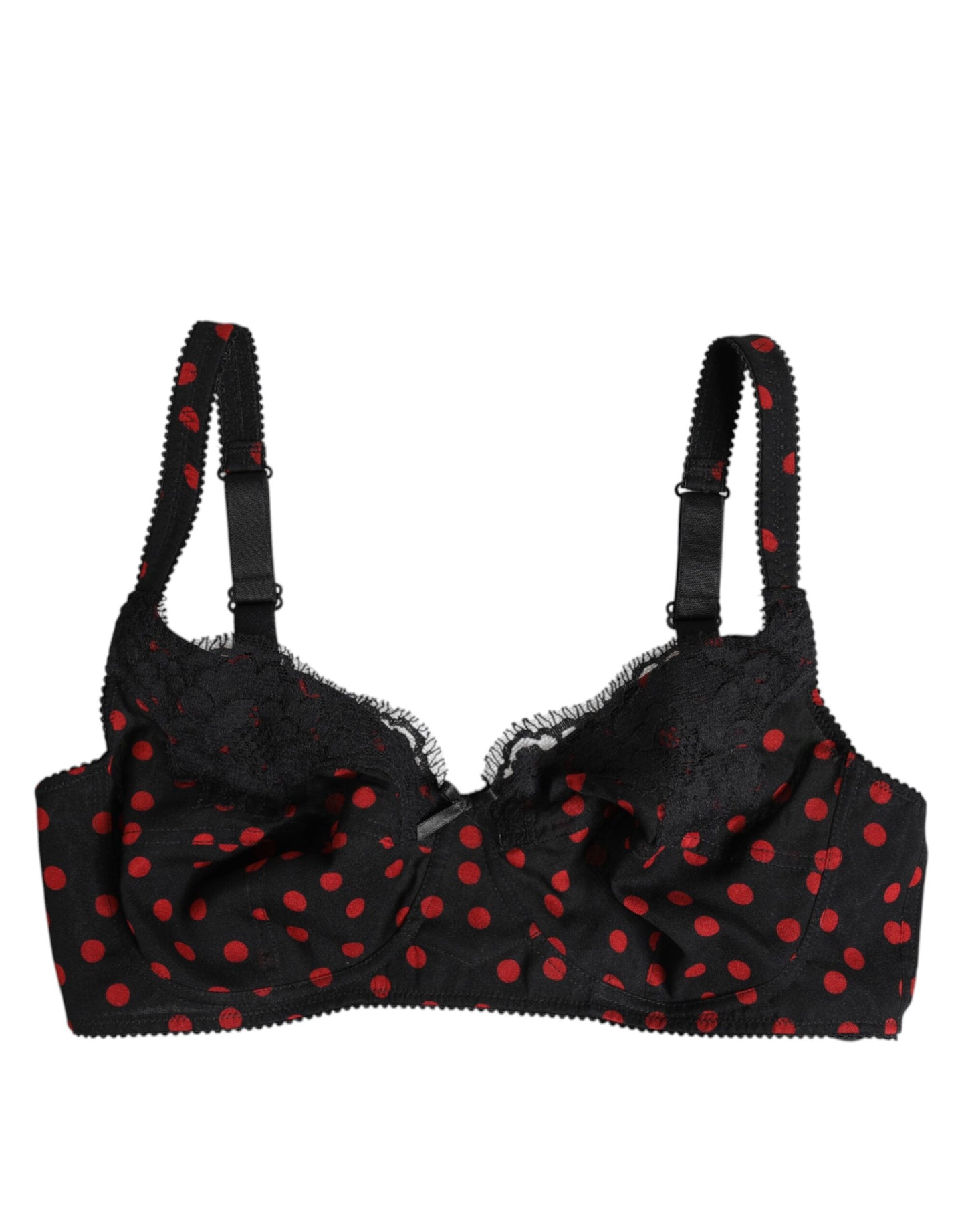 Dolce & Gabbana Schwarz-Rot gepunktet Bügel-Balconette-Unterwäsche