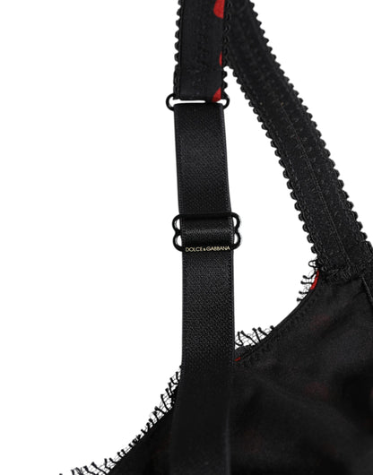 Dolce & Gabbana Schwarz-Rot gepunktet Bügel-Balconette-Unterwäsche