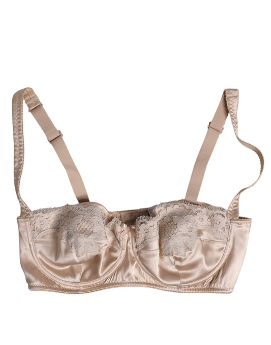 Dolce & Gabbana Beige Balconette-BH aus Seiden-Stretch