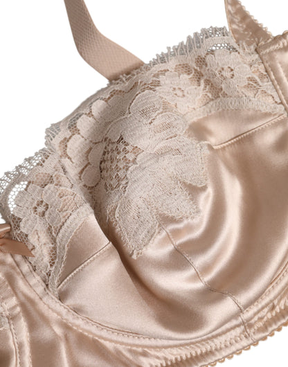Dolce & Gabbana Reggiseno beige in seta e fibra elasticizzata