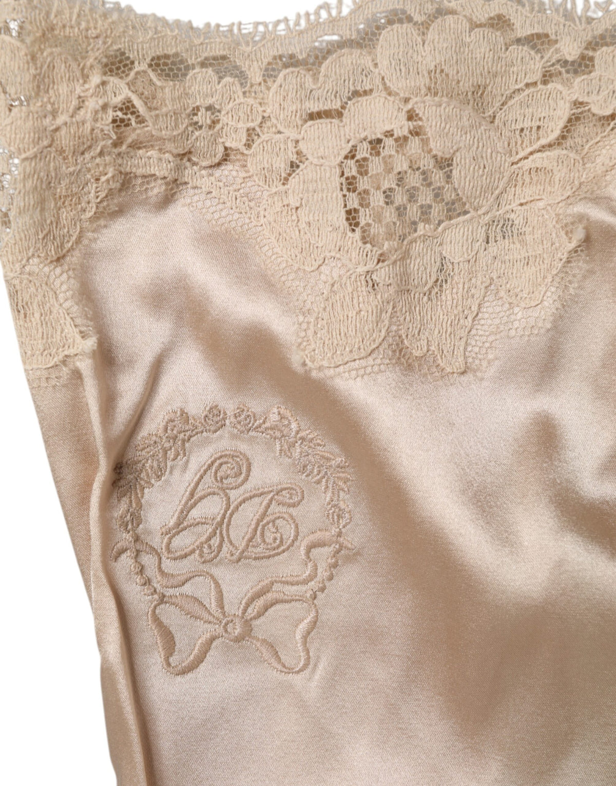 Dolce & Gabbana Beige Seiden-Satin Dessous-Top
