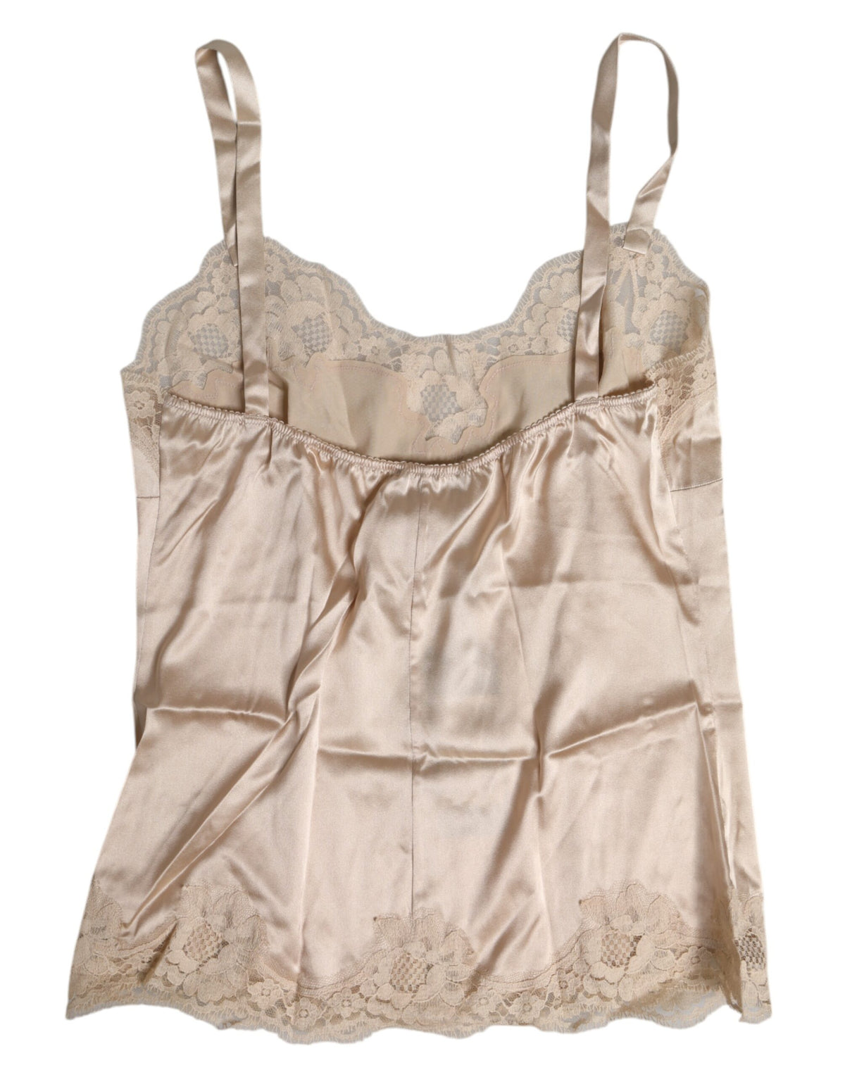 Dolce & Gabbana Beige Seiden-Satin Dessous-Top