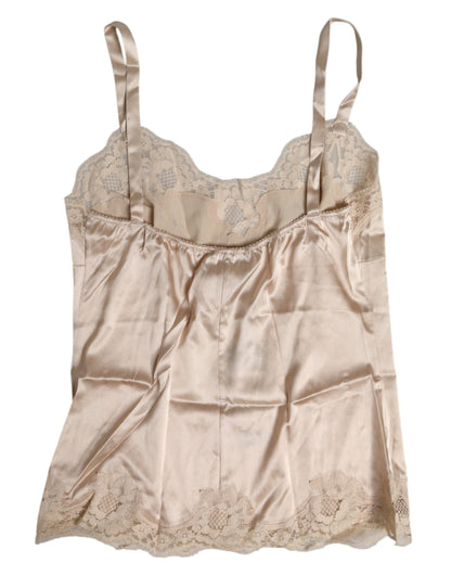 Dolce & Gabbana Beige Seiden-Satin Dessous-Top